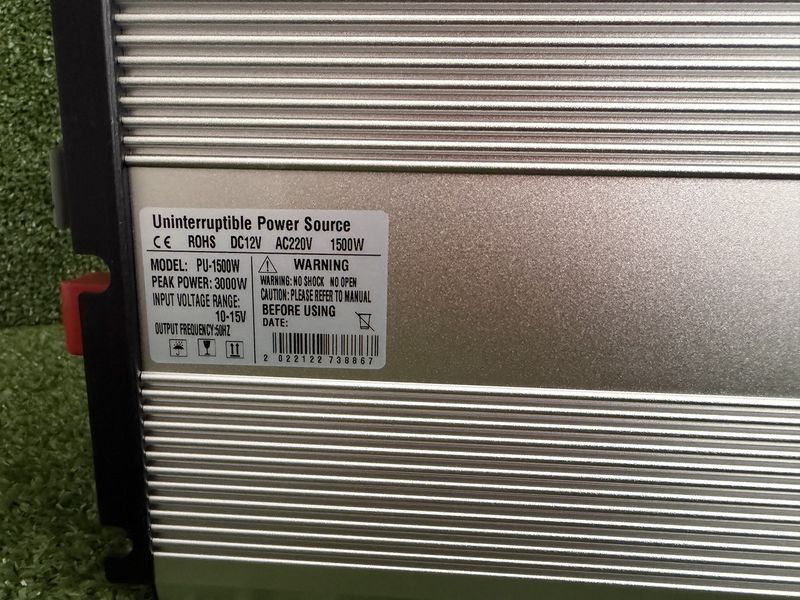 Перетворювач напруги 12 В-220 В 1500 W Pure Чиста сінусоїда с зарядкою 2852444712 фото